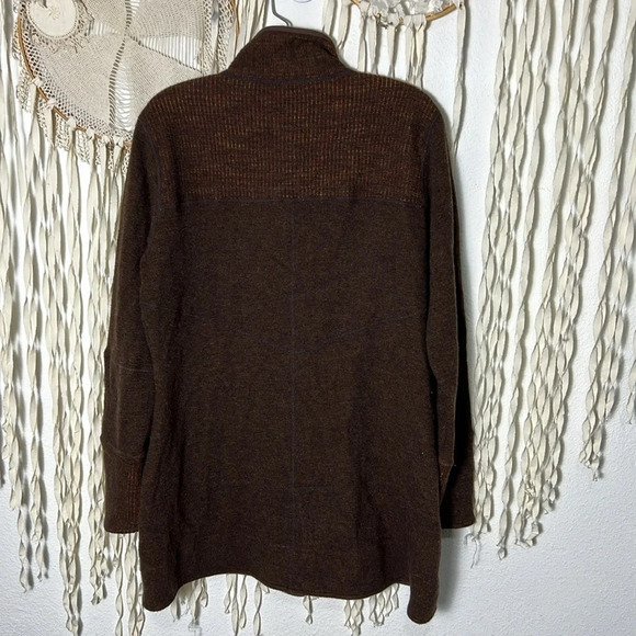 Title Nine Women’s Brown Wool Side Zip Knit Jacket Size Large - Picture 9 of 15